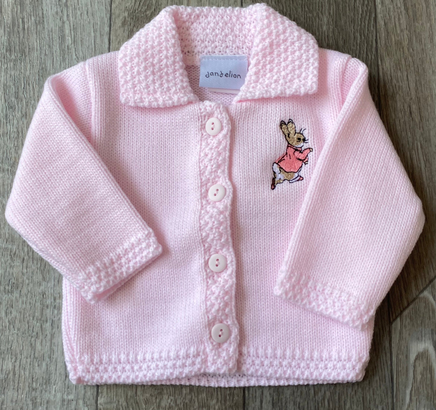 Pink Peter Rabbit Cardigan Embroidered Knitted