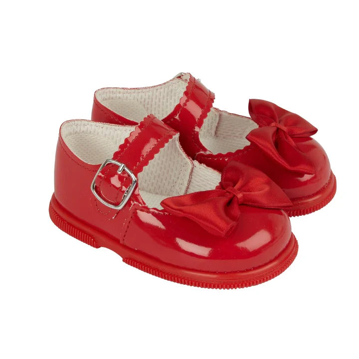 Girls Red Bow First Walker Shoes