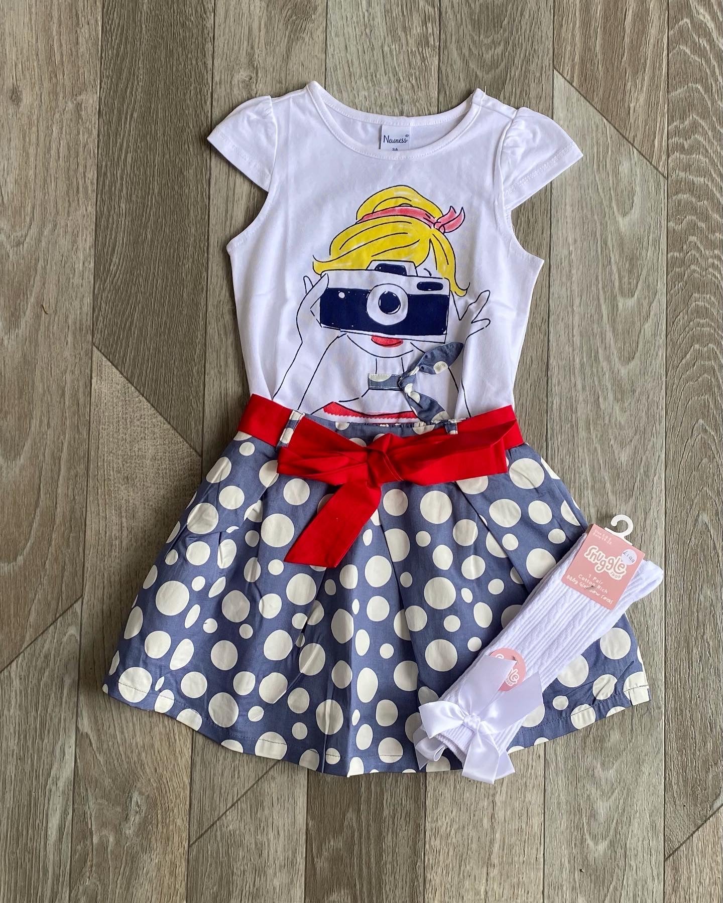 Girls Camera Print T-Shirt