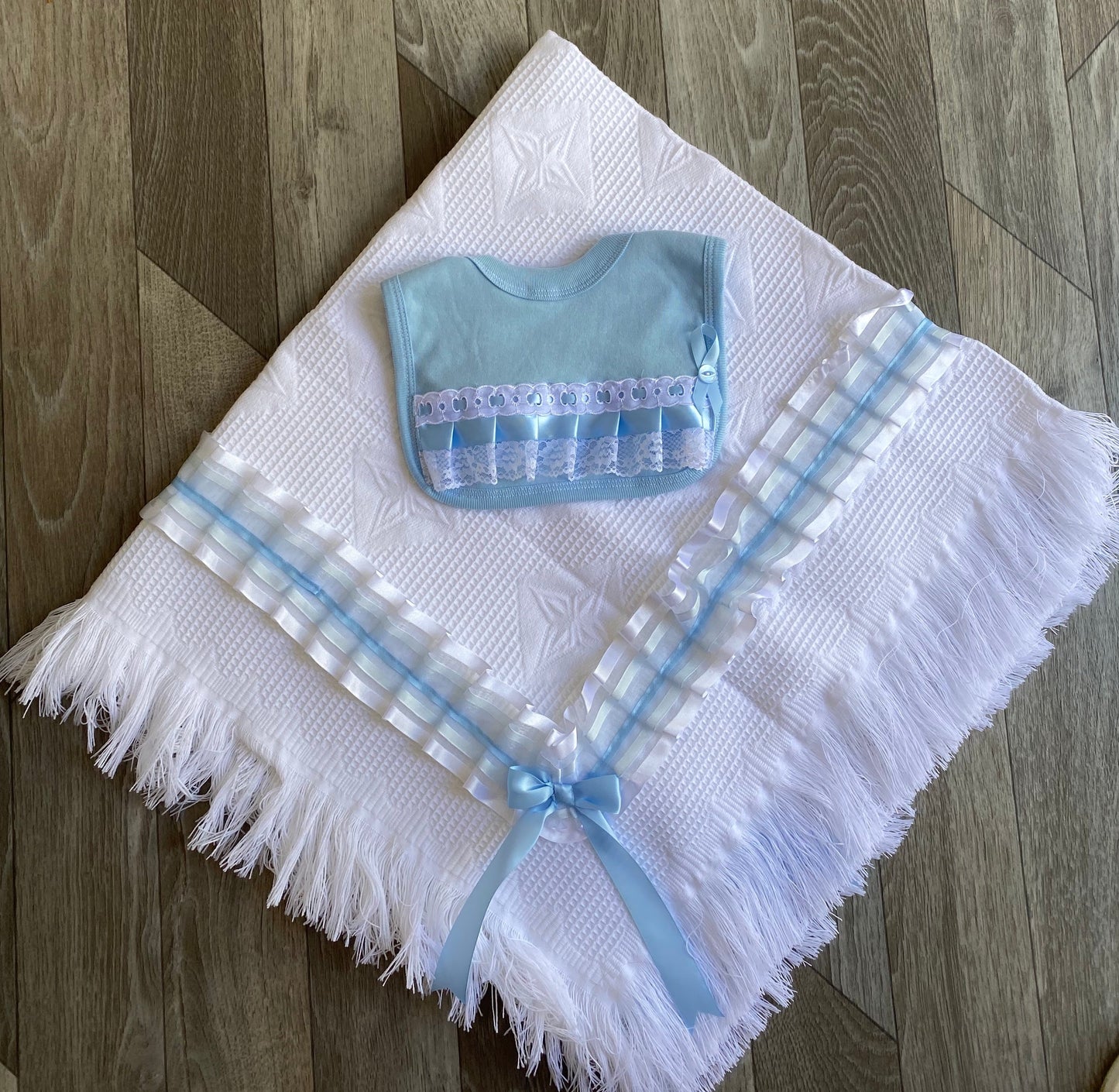 Baby Girls Pink Bib Ribbon Detail