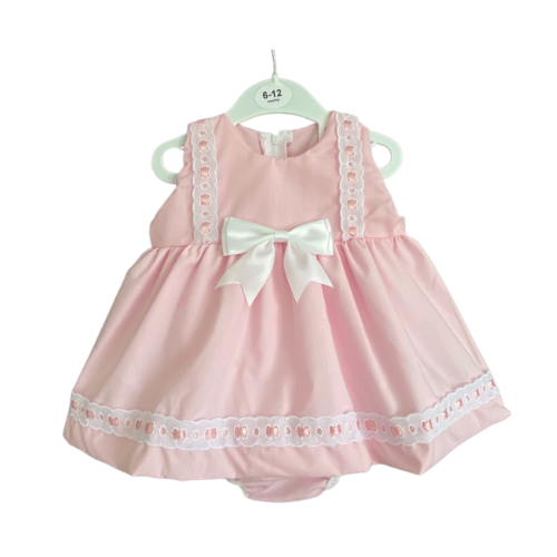 Pink Dress with Bow and Matching Knickers