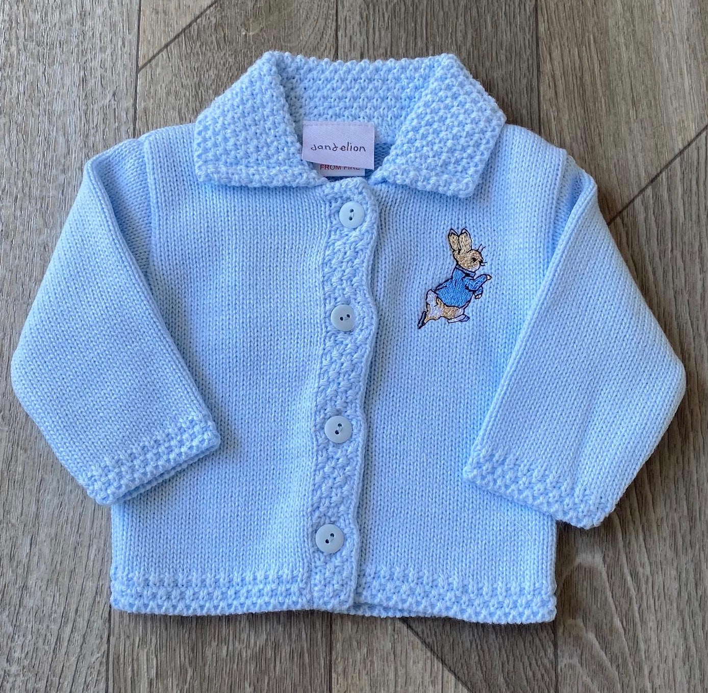 Blue Knitted Peter Rabbit Cardigan Embroidered