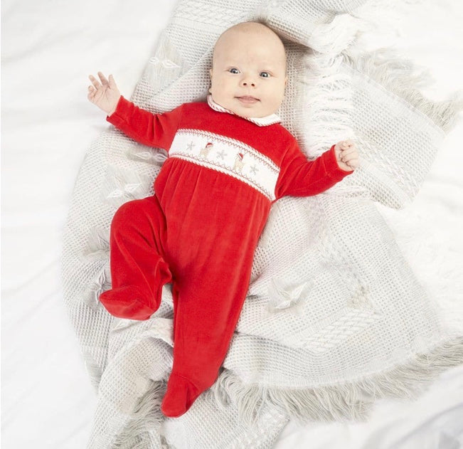 Reindeer Velour Christmas Sleepsuit