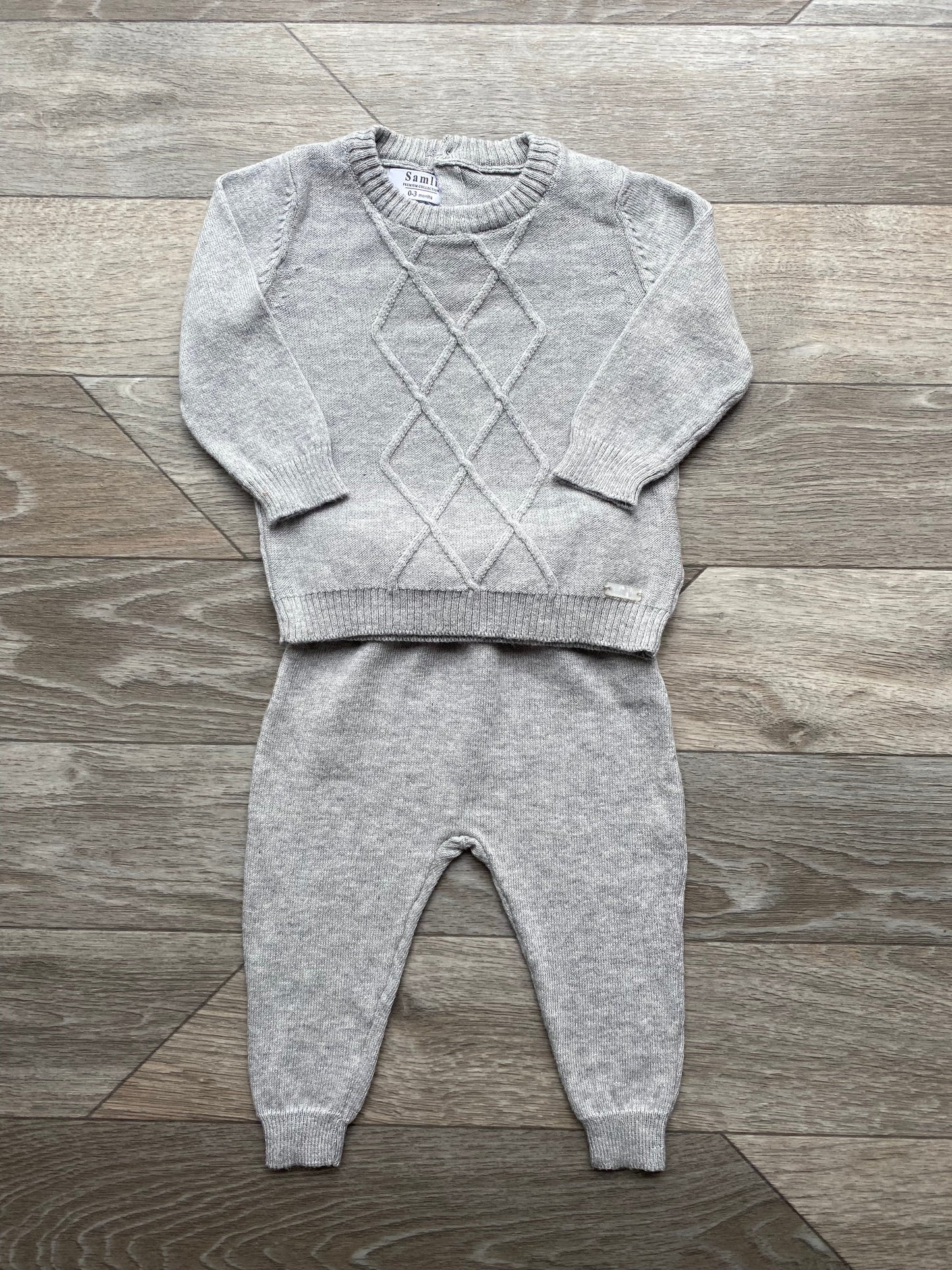 Baby boy jumper and trouser set Grey 100% Cotton Co-ord Top & Trousers