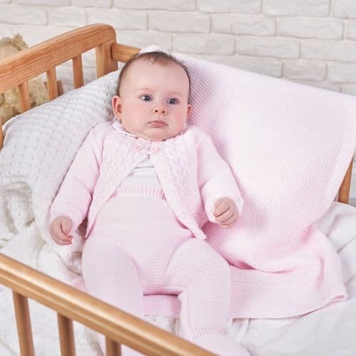 Pink Cable Knit Jacket & Leggings Set