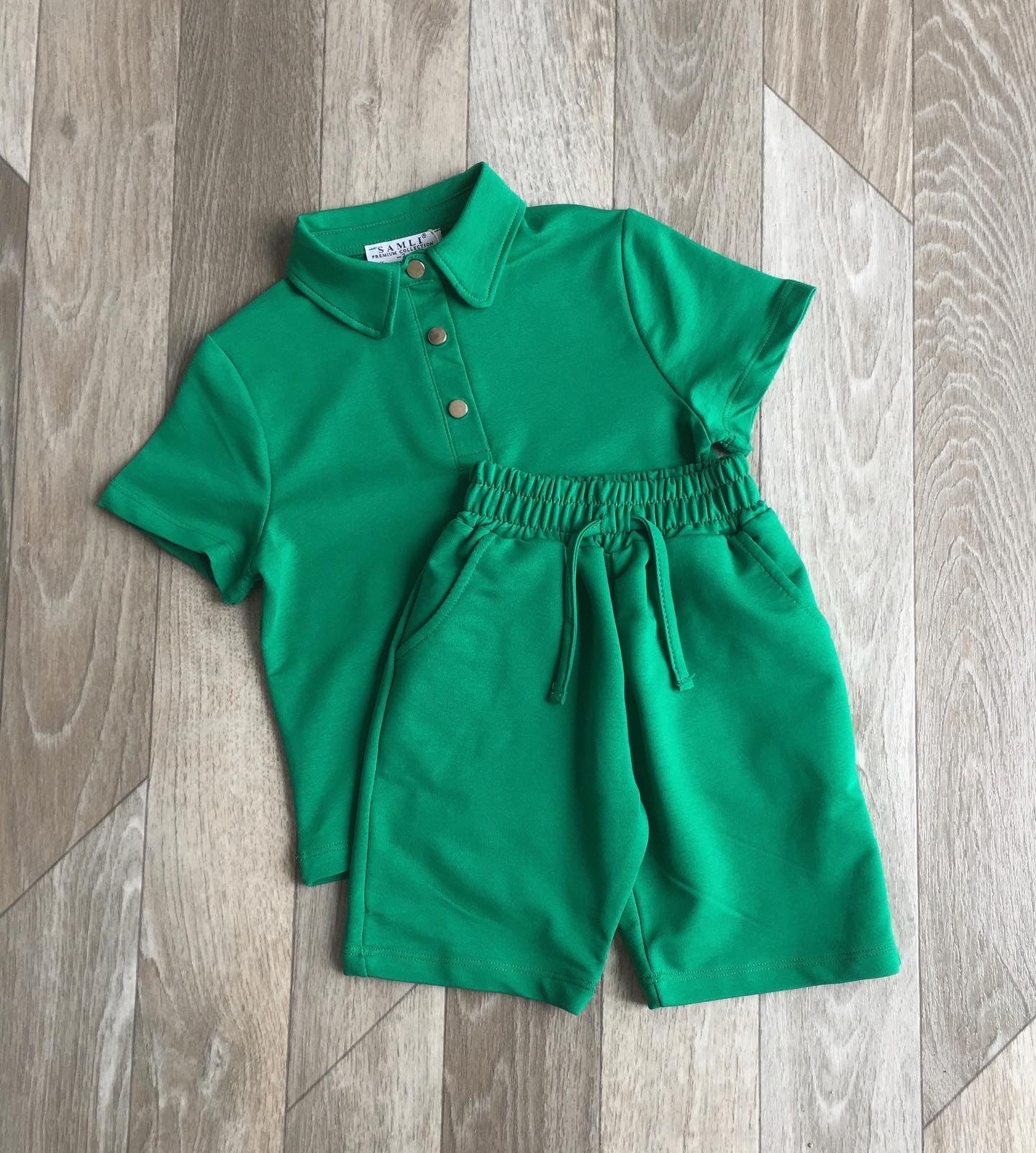 Boys Blue Two-Piece Shorts Set
