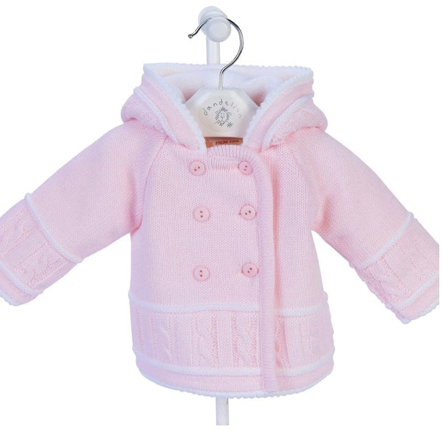 Pink/white Knitted Baby Cardigan