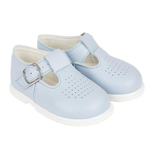Blue T-Bar Hard Sole First Walker Shoes