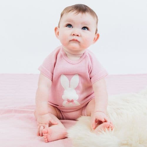 Dusky Pink Knitted Baby Bunny Top & Pants