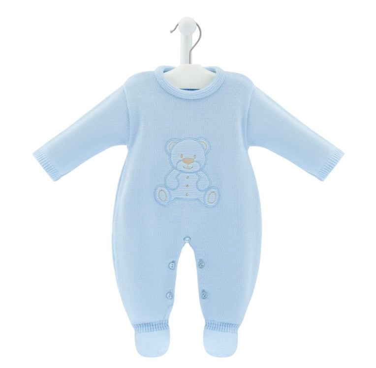 Blue Teddy Bear Knitted Onesie