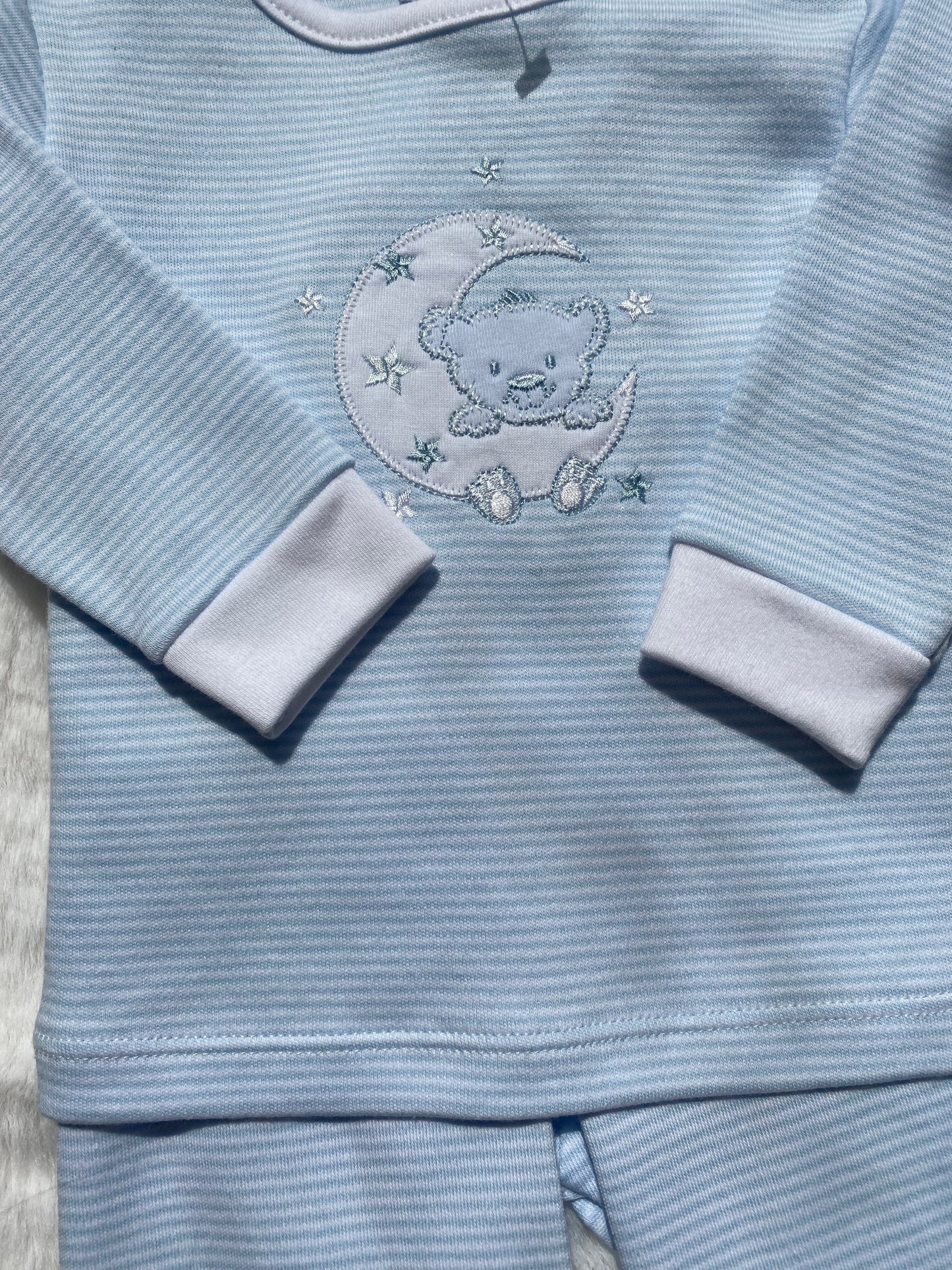 Blue Teddy Bear Striped Pyjamas