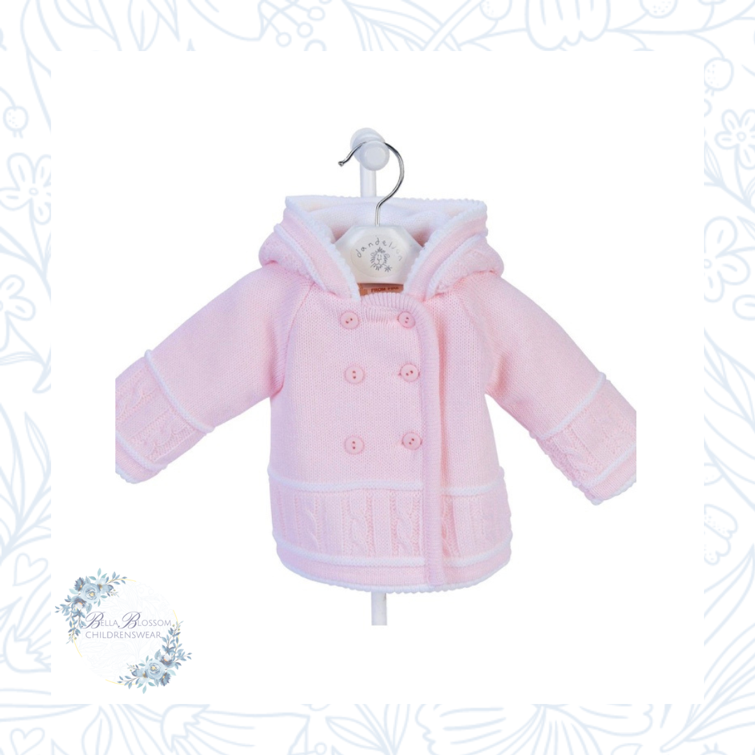 Pink/white Knitted Baby Cardigan